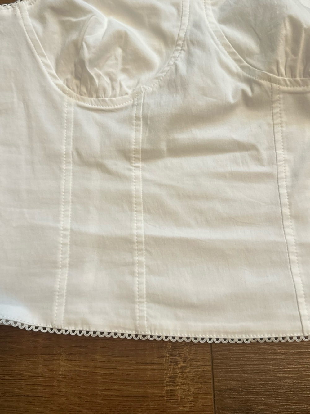 White Bustier Crop Top - Picture 3 of 6